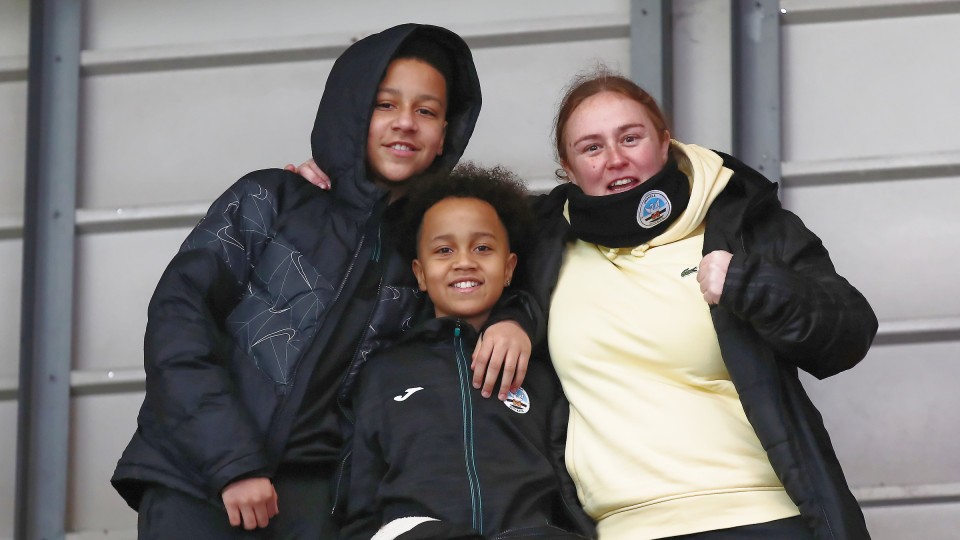 Swansea City supporters at Bristol City cup game
